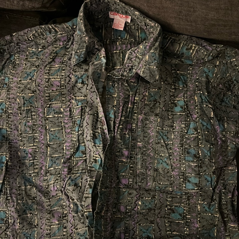 Vintage 80’s Campus Button-up shirt.  Awesome design.